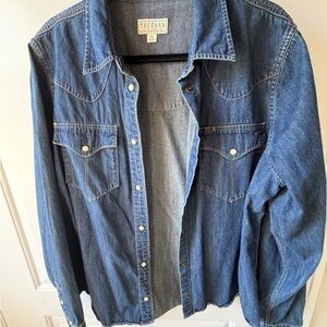 Tecovas Blue Denim Button-Down Western Shirt